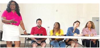 Pictured, from left, are City Council members Denese Shinholster, Jeff Wells, Shonya Mapp, Morgan Pendergast and Arlene Simmons. PHOTOS BY CHRISTIAN McKEARNEY/Staff