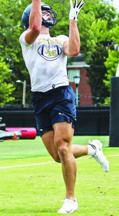 A wide open Asa Wall attempts to haul in a pass against Pace Academy at the UGA practice fields last Wednesday.