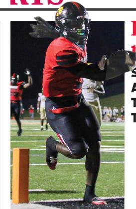 Speedy and powerful tailback T.J. Hicks, pictured earlier this season scoring a touchdown against Washington County, racked up another 192 yards last Friday night in a shutout victory over Upson-Lee. TREY NORRIS/Staff