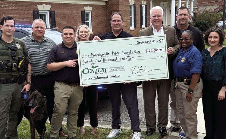 Century Bank &amp; Trust donated $25,000 donation to the Friends of Milledgeville Police Foundation, Inc. through Georgia’s new Qualified Law Enforcement Donation Tax Credit program. CONTRIBUTED