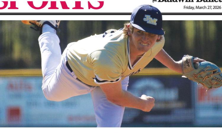 Senior Graysen Paradise threw a complete game against Strong Rock last Tuesday, striking out 11 batters and allowing three hits and three runs in the 10-3 win.