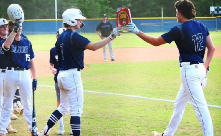 Jackson Thomas after home run in game two. CONTRIBUTED