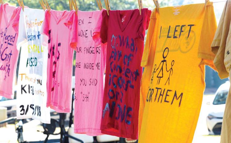 The Clothesline Project raises awareness for Domestic Violence and has be displayed at Georgia College each October for 19 years. COURTESY OF GCSU
