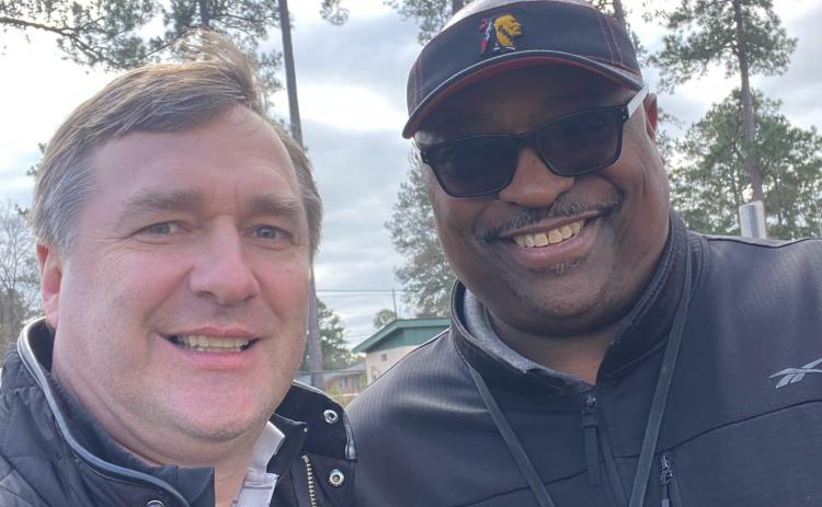 Georgia head coach Kirby Smart pictured with former Baldwin High School head coach Jesse Hicks. | FILE PHOTO