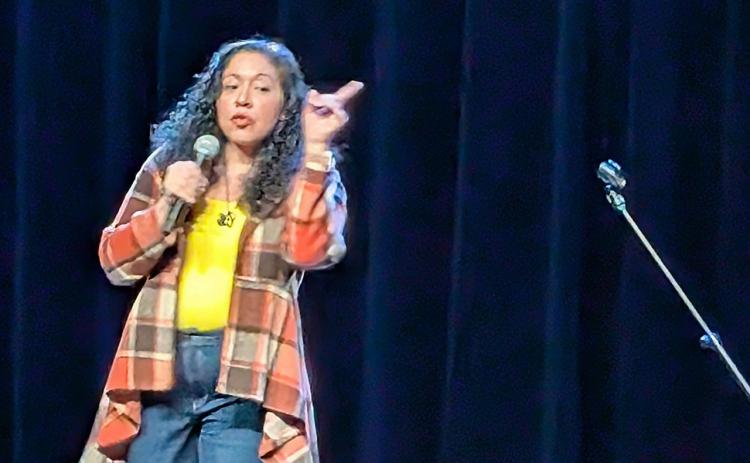 Gina Brillon performs at the GMC Goldstein Theater.