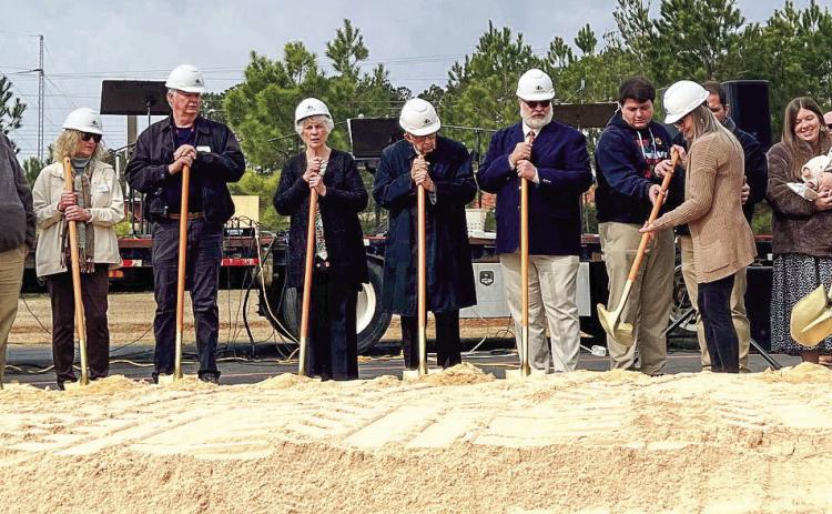 A large group of parishioners and church officials participated Sunday in a groundbreaking ceremony for construction to double the size of Lakeside Baptist Church alongside Hwy. 441 in southern Putnam County. IAN TOCHER/Staff