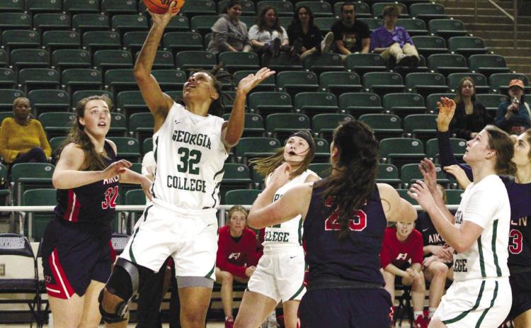 DaShaun Jackson (32) nets her career high of 22 points. COURTESY OF GC ATHLETICS