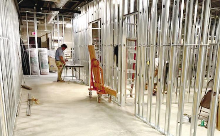Renovation work in the lower level of the courthouse aims to make court proceedings more efficient. CONTRIBUTED