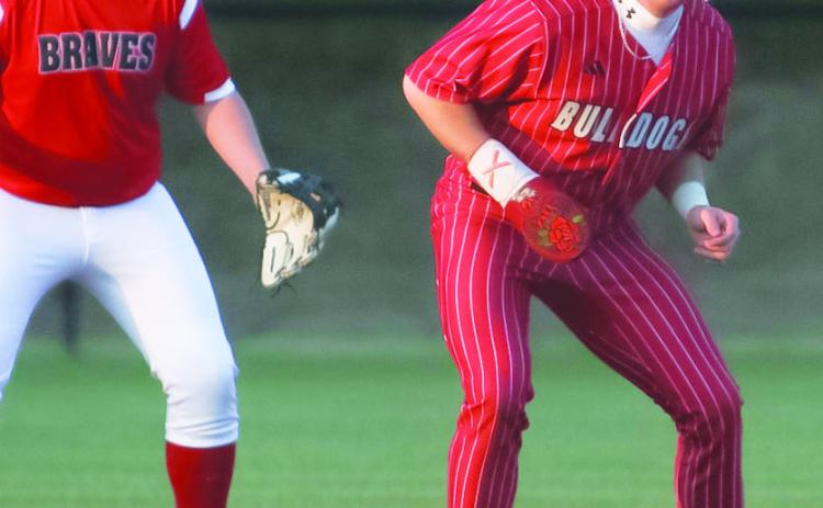 Seth Ussery (right) had one hit, one run, and two RBIs in GMCP’s 10-7 home victory over Brentwood last Tuesday night in Milledgeville. TREY NORRIS/Staff