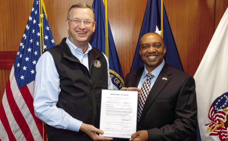 GMC Alumnus Maj. Gen. Reginald Neal, U.S. Army (retired, right) was appointed to serve as assistant secretary of the Department of Veterans Affairs for Operations, Security, and Preparedness. COURTESY OF GMC