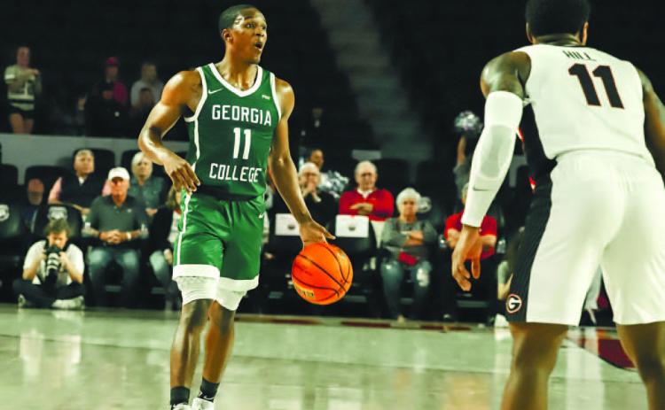 Richard Crawford III takes the ball up the court. COURTESY OF GCSU ATHLETICS