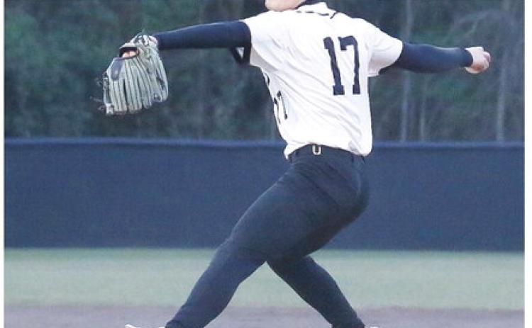 Senior Noah Goddard closed out both games against Twiggs County last week, pitching a combined two innings. He struck out the side in both games while allowing zero hits and zero runs in both wins. TREY NORRIS/Staff