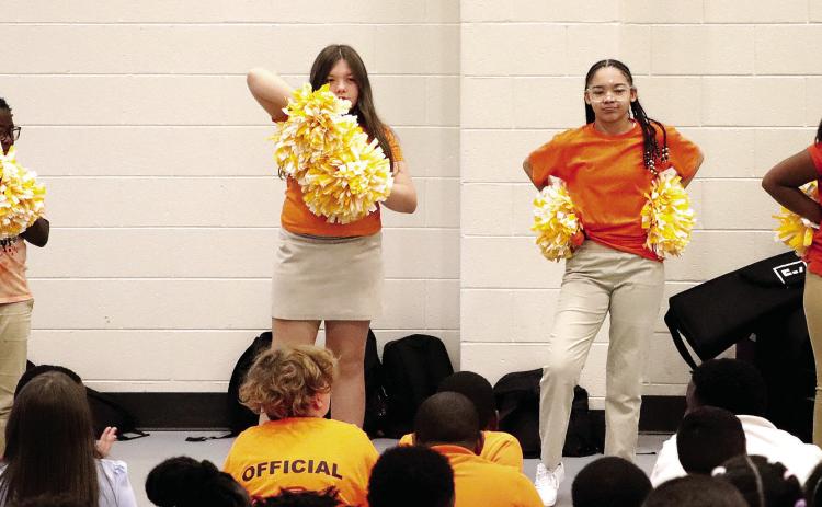 Midway Hills Academy drill team showed danced and cheered during the pep rally. CONTRIBUTED
