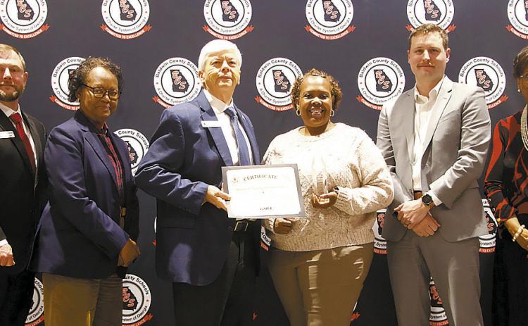 Baldwin County Board of Education accepts the recognition of 2024 Exemplary School Board with Baldwin County Superintendent Dr. Noris Price (far right). CONTRIBUTED
