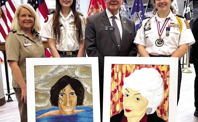 L-R: Major Paige Barlow, Ella Pope, Senator Rick Williams, and Megan Harper. COURTESY OF GMC