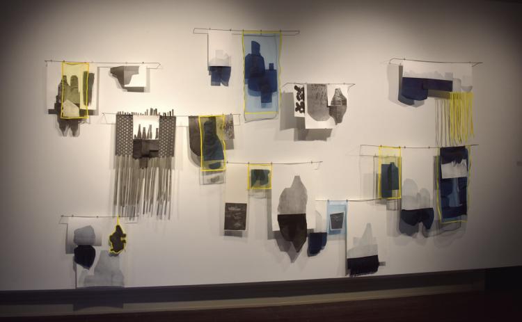 Some of Israel’s art uses carbon paper and leftovers of previous projects to create entirely new pieces. BAILEY MCCULLY/Staff