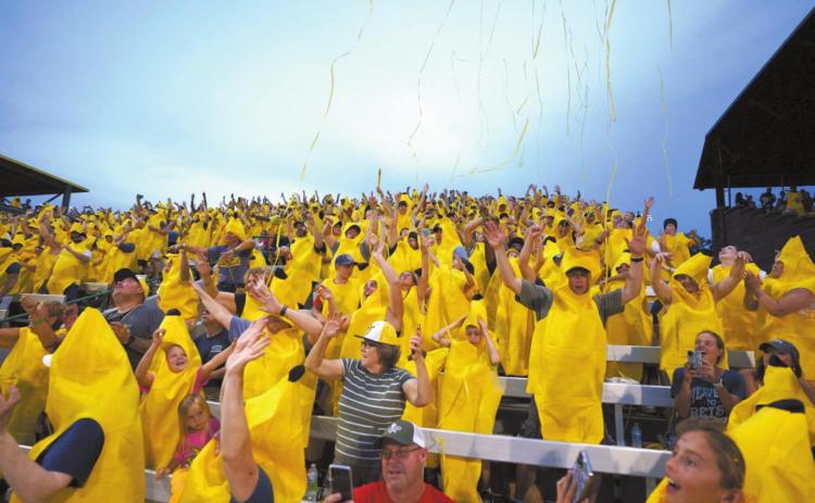 The Bananas gave fans full banana costumes to break a world record for most people in a full banana suit at once. CONTRIBUTED