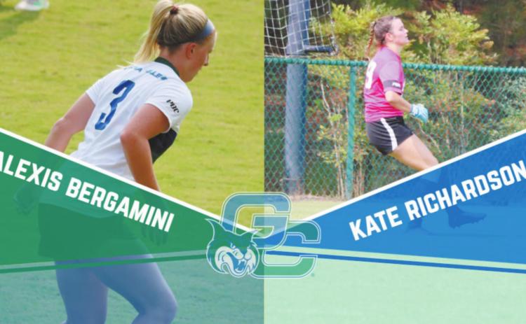 Senior Alexis Bergamini wraps up her career at GC while upcoming senior goalkeeper Kate Richardson shows promise with her goal saving. COURTESY OF GC ATHLETICS