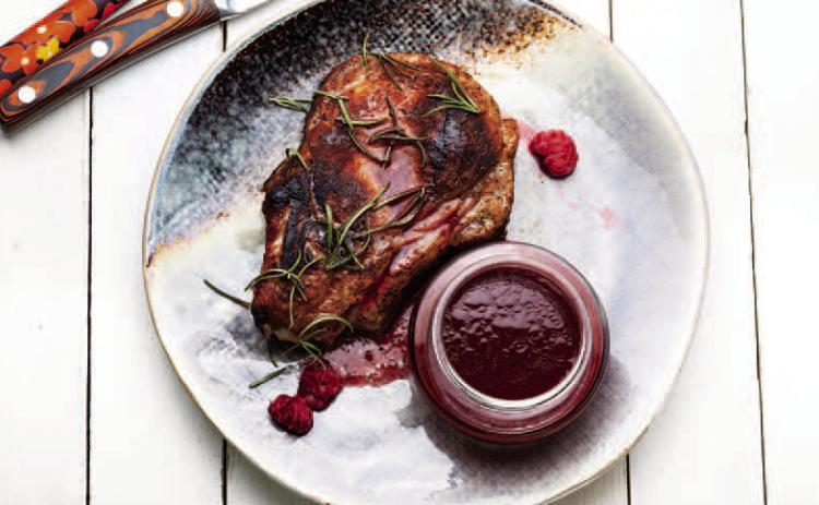 Baked Pork Chops with Apple Cranberry Sauce