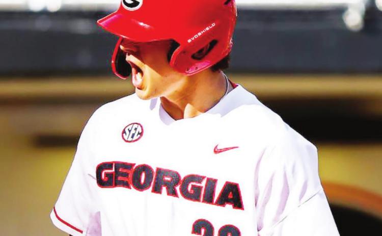 DSE1: Senior Chaney Rogers brought the Dawgs to within one run against the Tar Heels after a threerun home run in the bottom of the ninth inning. TONY WALSH/UGA Athletics