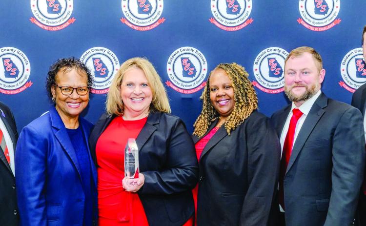 L-R: Baldwin County Board of Education Board Director Wes Cummings, board member Dr. Gloria Whitaker, Baldwin County Superintendent Dr. Kristina Brooks, and board members Shannon Hill, John Jackson, and Dylan Amerson. CONTRIBUTED