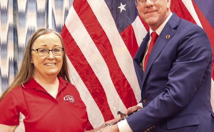 Cathy Herring, GMC’s accounts payable manager, was given a heartfelt farewell toward retirement after more than 30 years of service. COURTESY OF GMC
