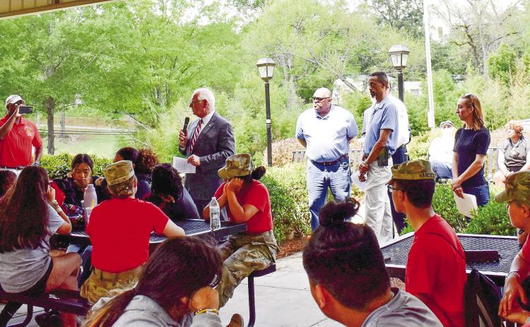State Sen. Rick Williams thanks cadets for work well done.