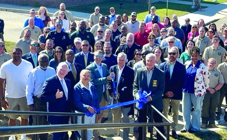 The Baldwin County Sherrif’s Office, city and county officials , and state representatives cut the ribbon to the Real Time Crime Center that will change how crime is observed throughout Baldwin County. ALIVIA BLANTON/Staff