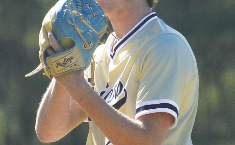 Greyson Paradise pitched a complete game shutout vs. Lakeview Academy last Friday and struck out 10 batters, allowing just four hits and zero walks in the Trojans 3-0 win. TREY NORRIS/Staff