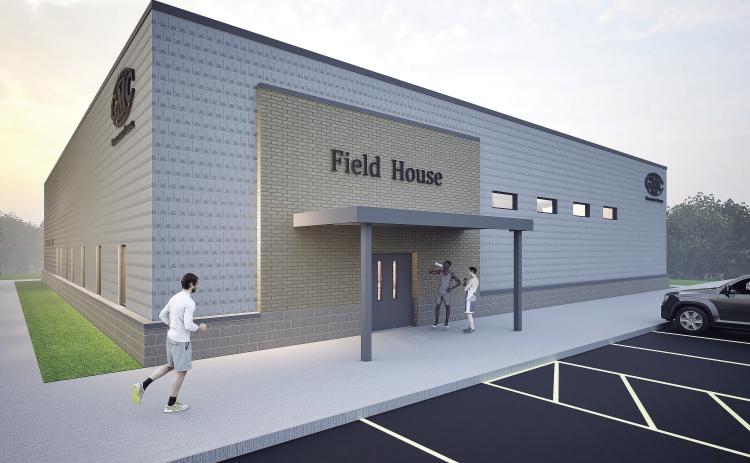 A look at the front of the building for the new Georgia Military Prep School athletic facility that was announced to be in development during GMC Prep Casino Night. COURTESY OF GMC