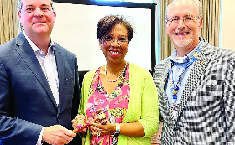 Baldwin County Superintendent Dr. Noris Price (center) accepts her position as Georgia School Superintendents Association president. COURTESY OF BCSD