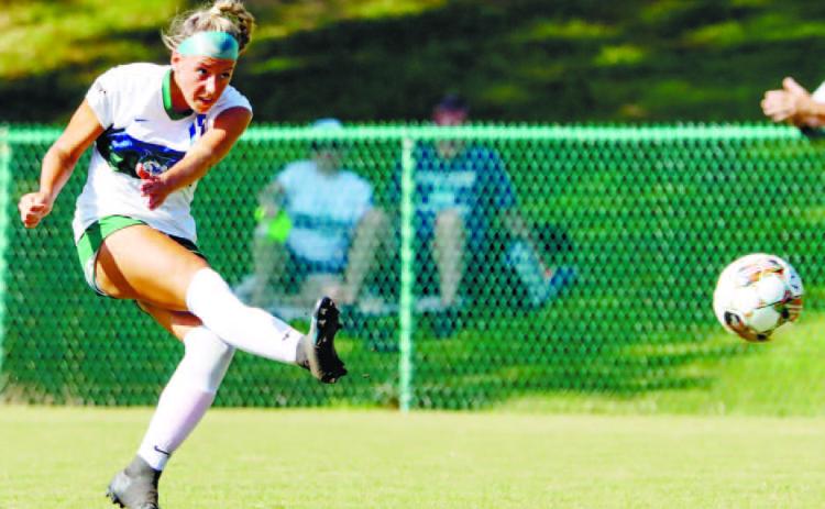 Morgan Amrozowicz squares up a goal. COURTESY OF GC ATHLETICS