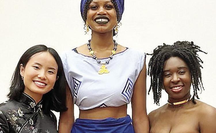 Karoline Tompkins, Imani Cooper, and Nixie Sterling show off their outfits. Campus Activities Board/GCSU