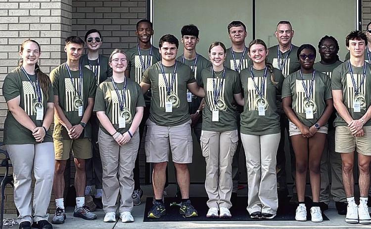 Fourteen students took part in the Georgia Chapter Federal Bureau of Investigation National Academy Associates’s Youth Leadership Academy July 14-19 at Georgia Military College. COURTESY OF GMC