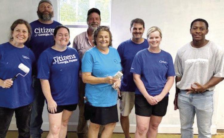 The second day’s painting crew consisted of Tiffany Vanstone, Sara Williams, Pam Green, Christi Tyson, Dyson Sallad, Adam Gross, Keith Green, and Greg Tyson with The Citizens of Georgia Power. CONTRIBUTED
