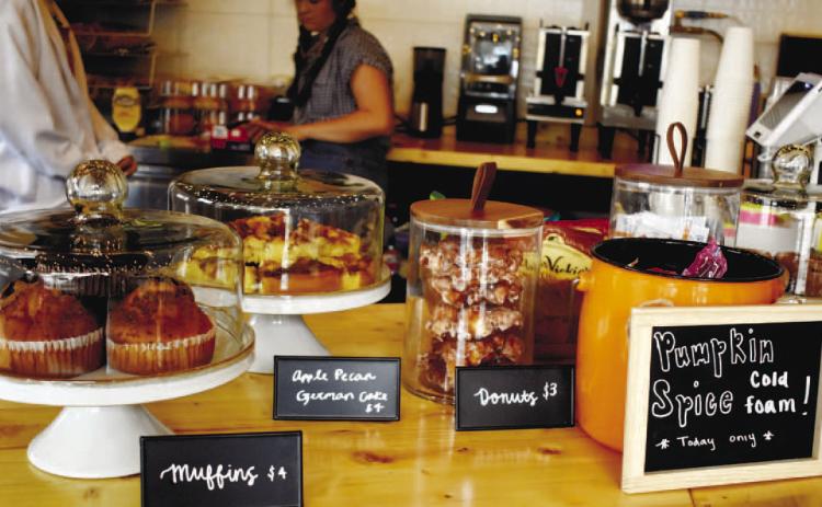 For breakfast, Morning Grind offers a selection of muffins and donuts among other choices. BAILEY BALLARD/Staff