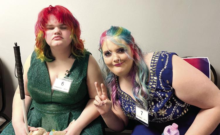 Rainbow Guillot (left) and Shyanna Morgan have each participated in the pageant for more than a decade. AMELIE SENGUPTA/Staff
