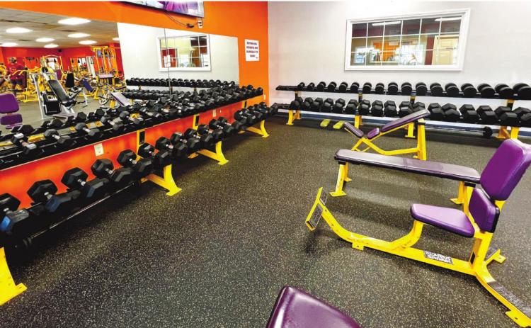 Dumbbells and other equipment is available for fitness enthusiasts at Fitness Inferno.