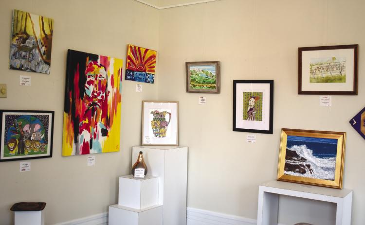 A variety of art by artists with disabilities was submitted from across Georgia and is currently being displayed by Allied Arts on podiums and along the wall inside of the Marlor House.