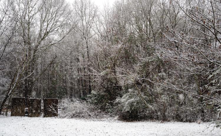 Snow falls across Baldwin County during a sudden January cold front after 80-degree weather 2 weeks prior. BRIANNA HEARD/Staff