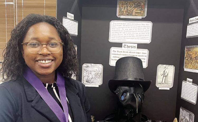 Yasmin Farley placed first with her project on The Black Death. COURTESY OF GCSU