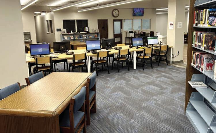 The newly updated second floor of the library features updated technology and more space. TY KARRAKER/Staff