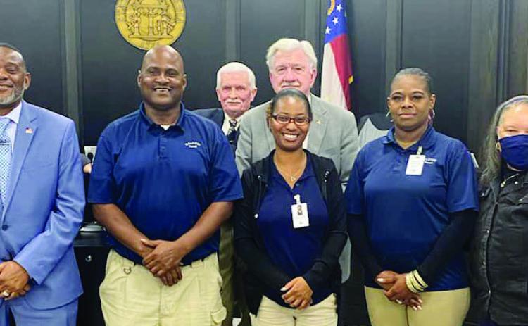 County Manager Carlos Tobar (not shown) recognized Baldwin County Transit for delivering more than 10,000 trips to residents this year. COURTESY OF THE BALDWIN COUNTY FIRE RESCUE FACEBOOK PAGE