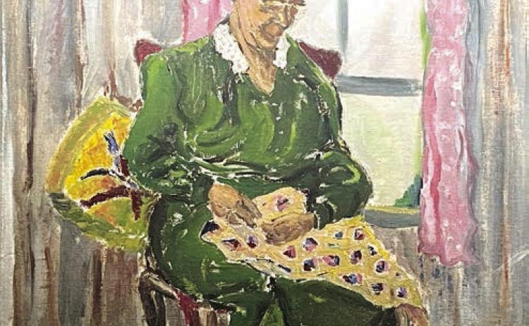 An oil painting by Flannery O’Connor of an unidentified woman featured in Andalusia’s gallery. CONTRIBUTED