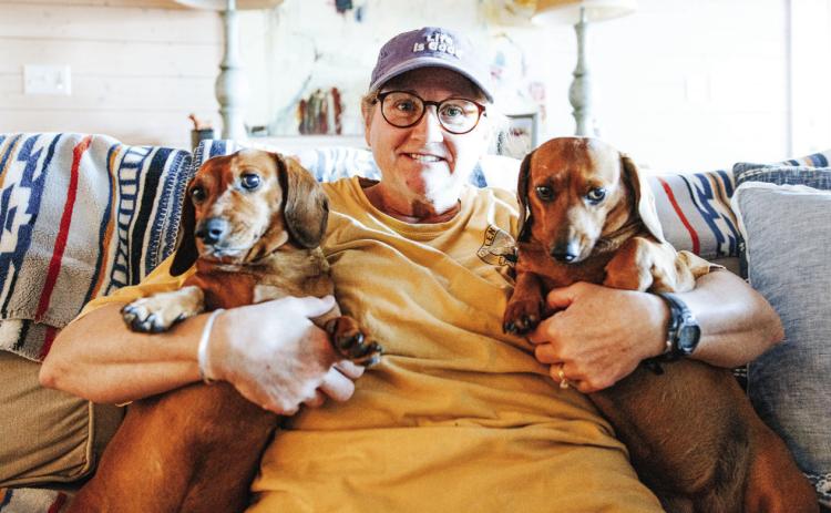 Jennifer Watson with her dachshunds Milly and Marley. CONTRIBUTED