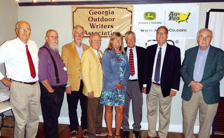 Shown L-R are GOWA winners of the group’s Excellence in Craft competition John Trussell, Ben Baker, Cefus McRae, Ron Brooks, Polly Dean, Jimmy Jacobs, Steve Hudson, and Terry Johnson. CONTRIBUTED